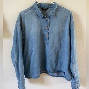 J. Crew Blue Denim Button-Up Top